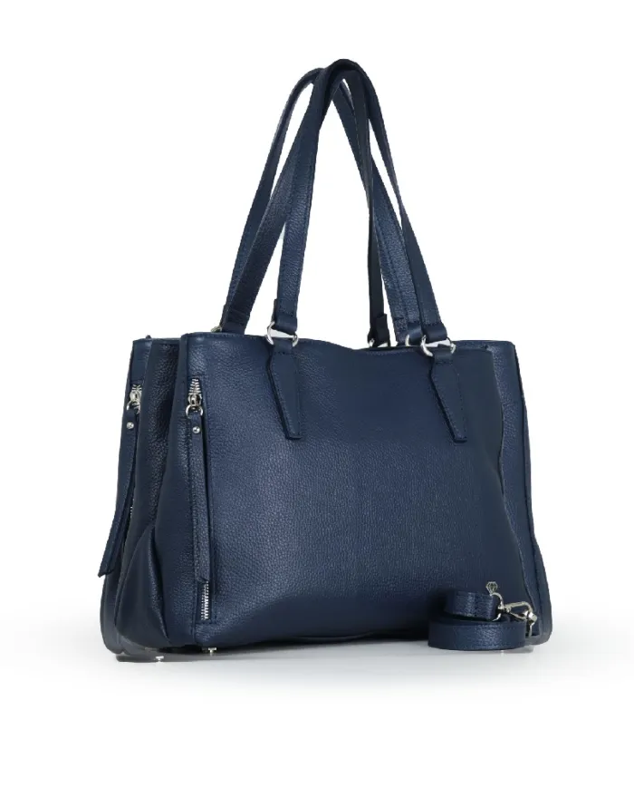 Caleidos Borsa grande in pelle Blu