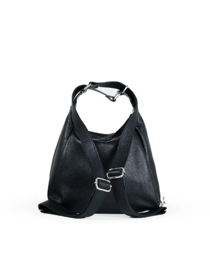 Caleidos Borsa zaino in pelle Nero
