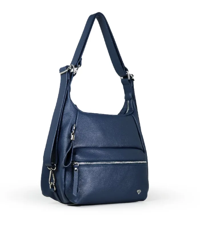 Caleidos Borsa zaino in pelle Blu