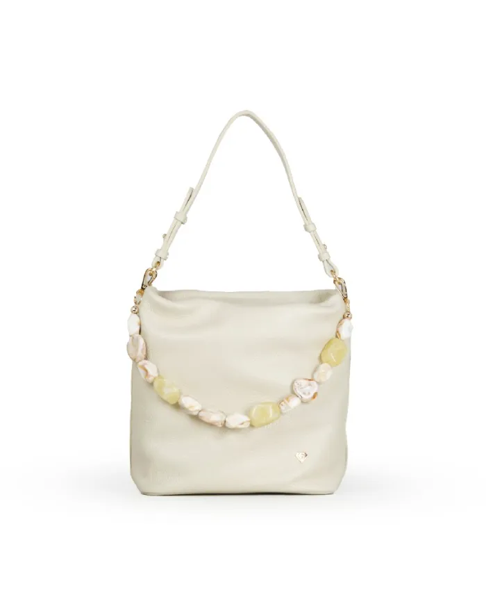 Caleidos Borsa a tracolla piccola in pelle Beige