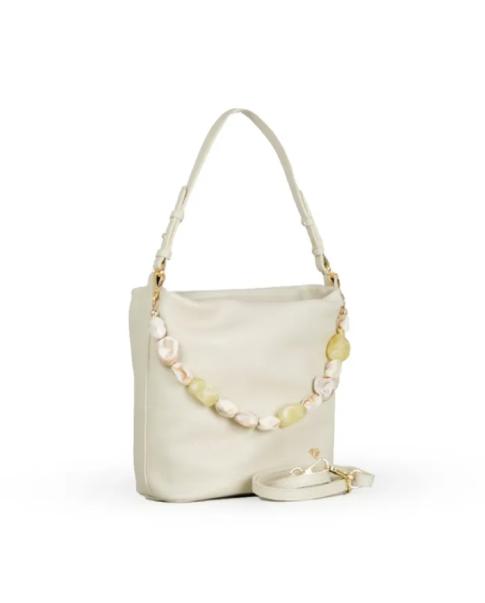 Caleidos Borsa a tracolla piccola in pelle Beige