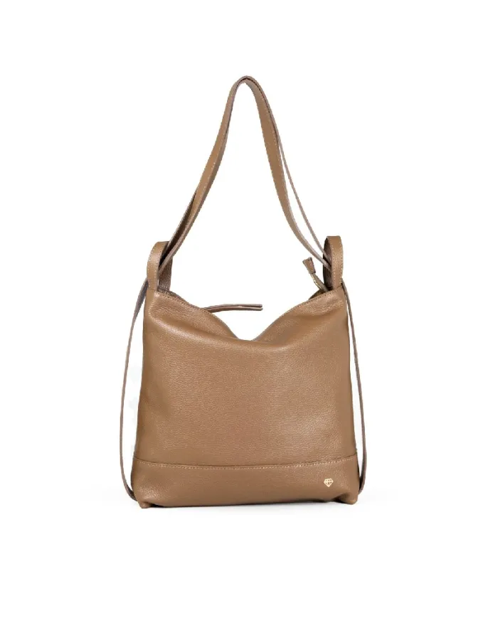 Caleidos Borsa zaino in pelle Marrone