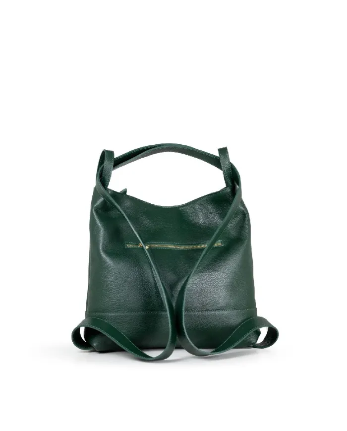 Caleidos Borsa zaino in pelle Verde