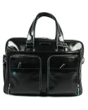 Piquadro Cartella in pelle espandibile "Blue Square" Nero
