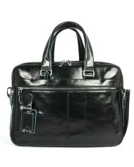 Piquadro Cartella in pelle espandibile "Blue Square" Nero