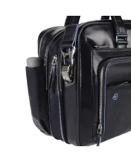 Piquadro Cartella in pelle espandibile "Blue Square" Nero
