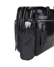 Piquadro Cartella in pelle espandibile "Blue Square" Nero