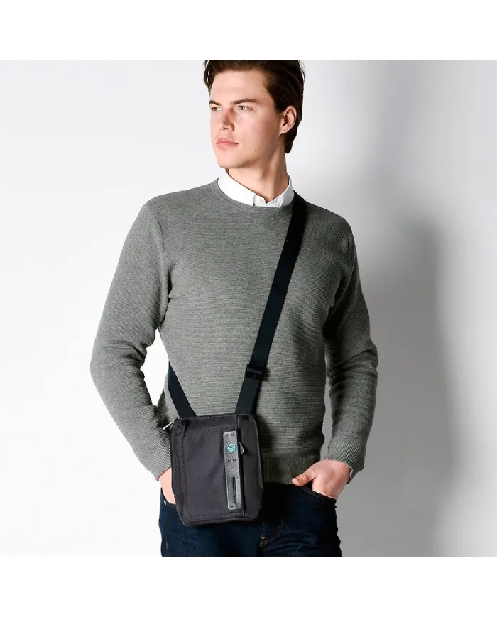 Piquadro Borsa uomo piccola in tessuto P16 Nero