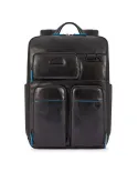 Piquadro Zaino in pelle porta pc 15,6 Blue square B2V Nero