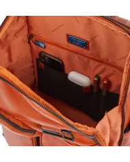 Piquadro Zaino in pelle porta pc 15,6 Blue square B2V Nero