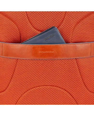 Piquadro Zaino in pelle porta pc 15,6 Blue square B2V Nero