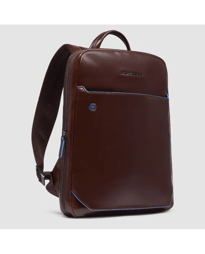 Piquadro Zaino in pelle porta pc Blue Square Mogano
