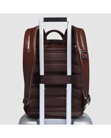Piquadro Zaino in pelle porta pc Blue Square Mogano