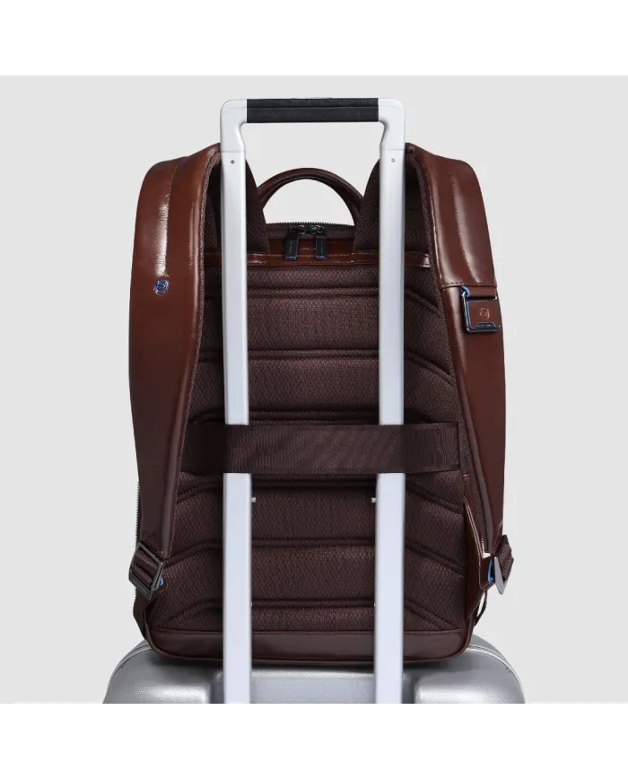 Piquadro Zaino in pelle porta pc Blue Square Mogano