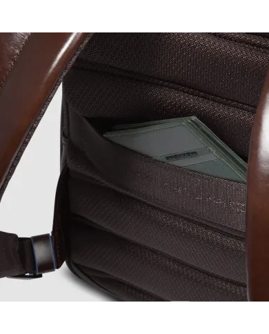Piquadro Zaino in pelle porta pc Blue Square Mogano