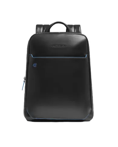 Piquadro Zaino in pelle porta pc Blue Square Nero