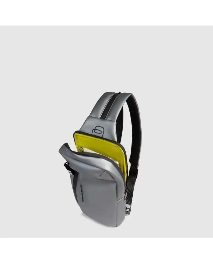 Piquadro Monospalla zaino resistente all'acqua Corner Silver/Nero