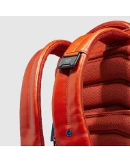Piquadro Zaino pelle porta pc 15,6 Blue square Arancio