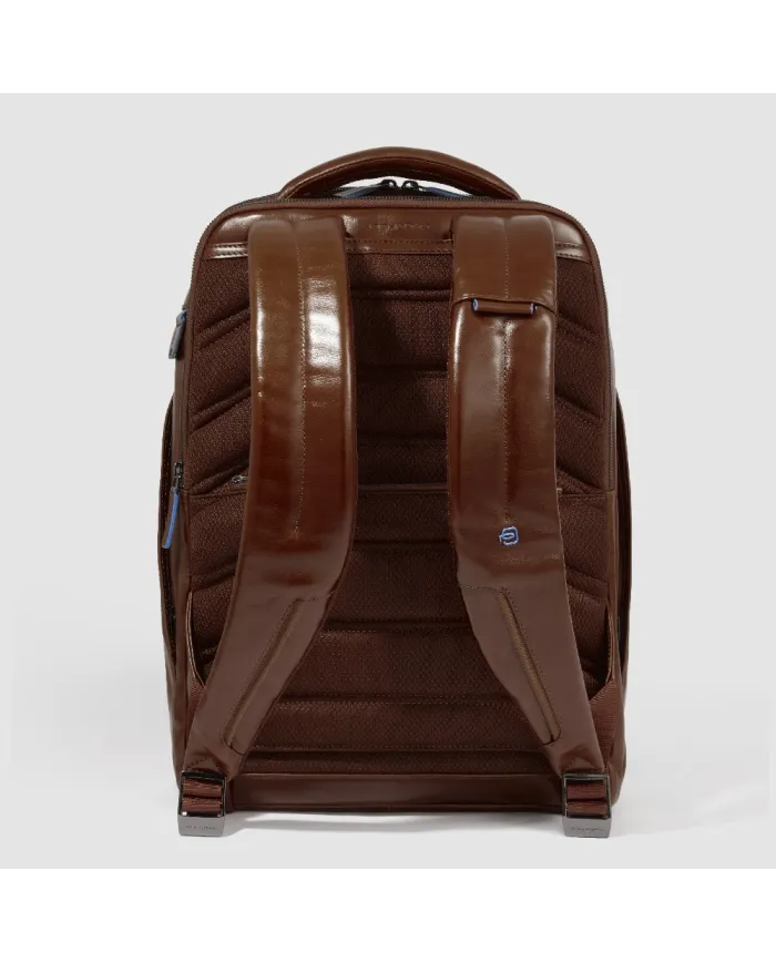 Piquadro Zaino pelle porta pc 15,6 Blue square Marrone