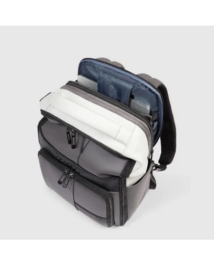 Piquadro Zaino da viaggio impermeabile porta pc 14 Grigio/Nero