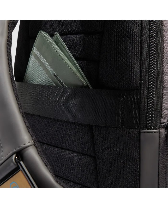 Piquadro Zaino da viaggio impermeabile porta pc 14 Grigio/Nero