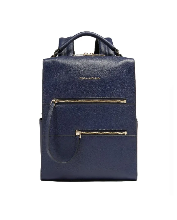 Piquadro Zaino pelle porta pc 14" Patricia Blu
