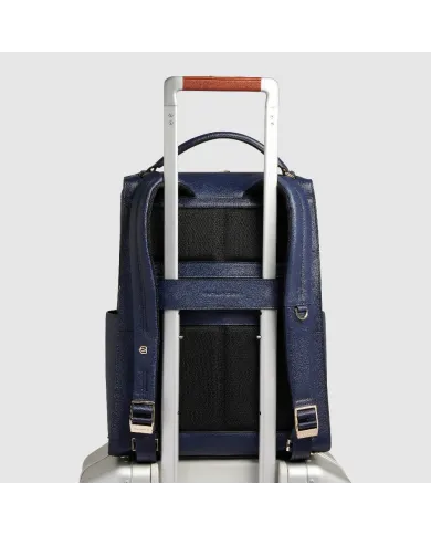 Piquadro Zaino pelle porta pc 14" Patricia Blu