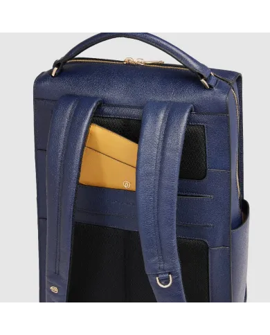 Piquadro Zaino pelle porta pc 14" Patricia Blu