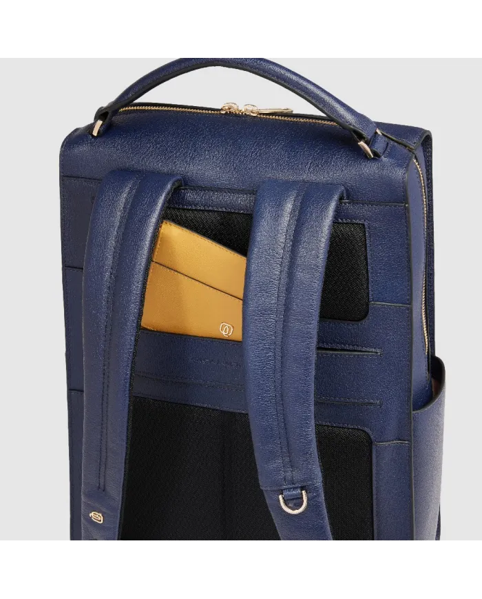 Piquadro Zaino pelle porta pc 14" Patricia Blu