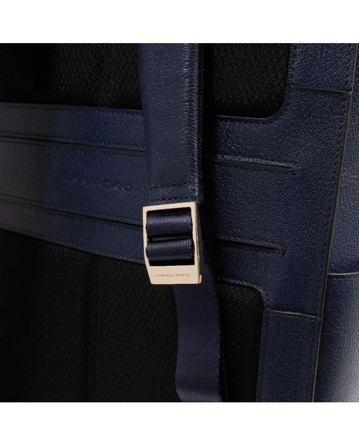 Piquadro Zaino pelle porta pc 14" Patricia Blu