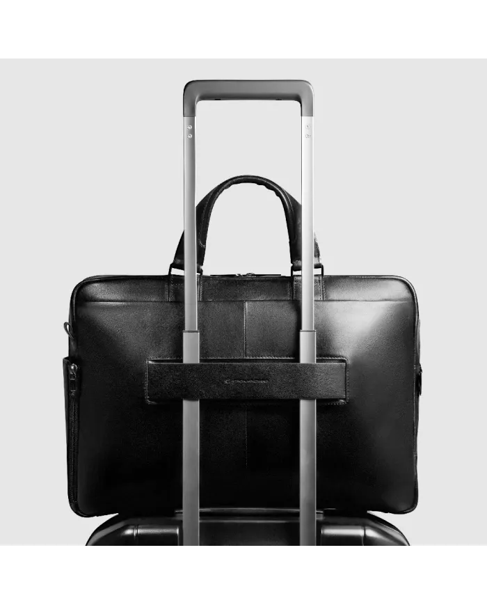 Piquadro Cartella pelle porta pc 15,6" Key Words Nero