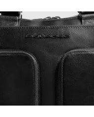 Piquadro Cartella pelle porta pc 15,6" Key Words Nero