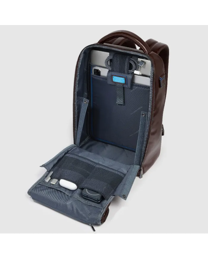 Piquadro Zaino porta pc 14" Blue square Mogano