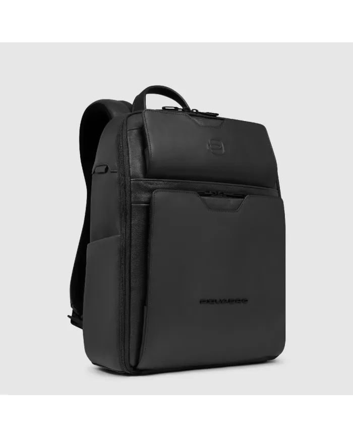 Piquadro Zaino in pelle porta pc 13,3 Ael Nero