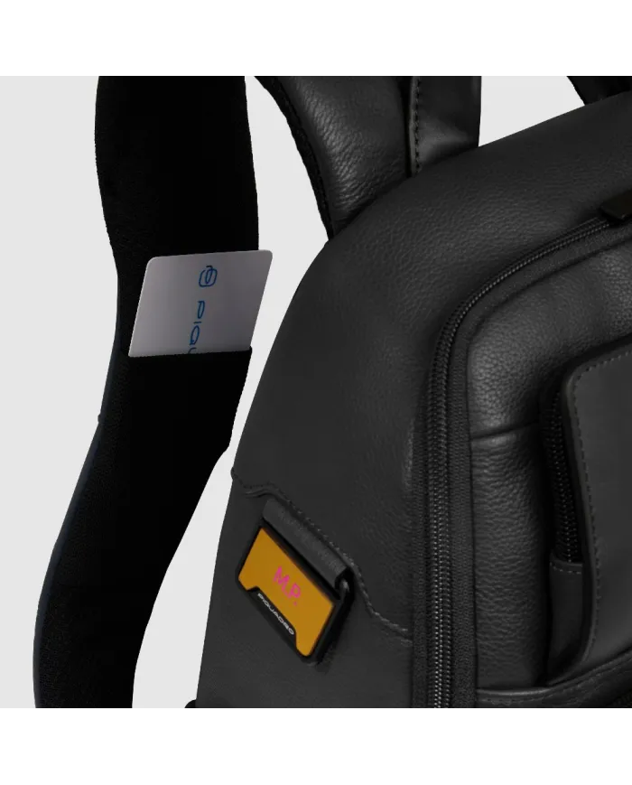 Piquadro Zaino in pelle porta pc 13,3 Ael Nero