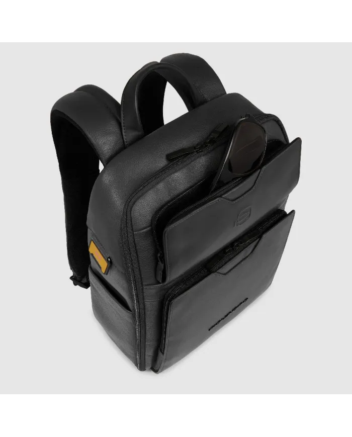 Piquadro Zaino in pelle porta pc 13,3 Ael Nero