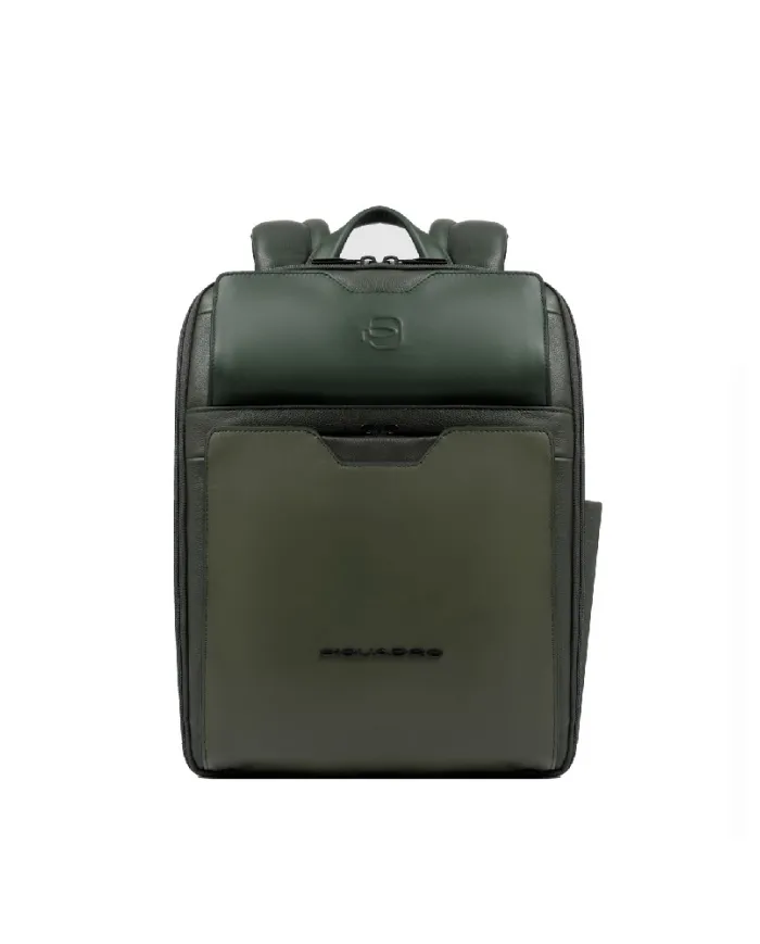 Piquadro Zaino in pelle porta pc 13,3 Ael Verde