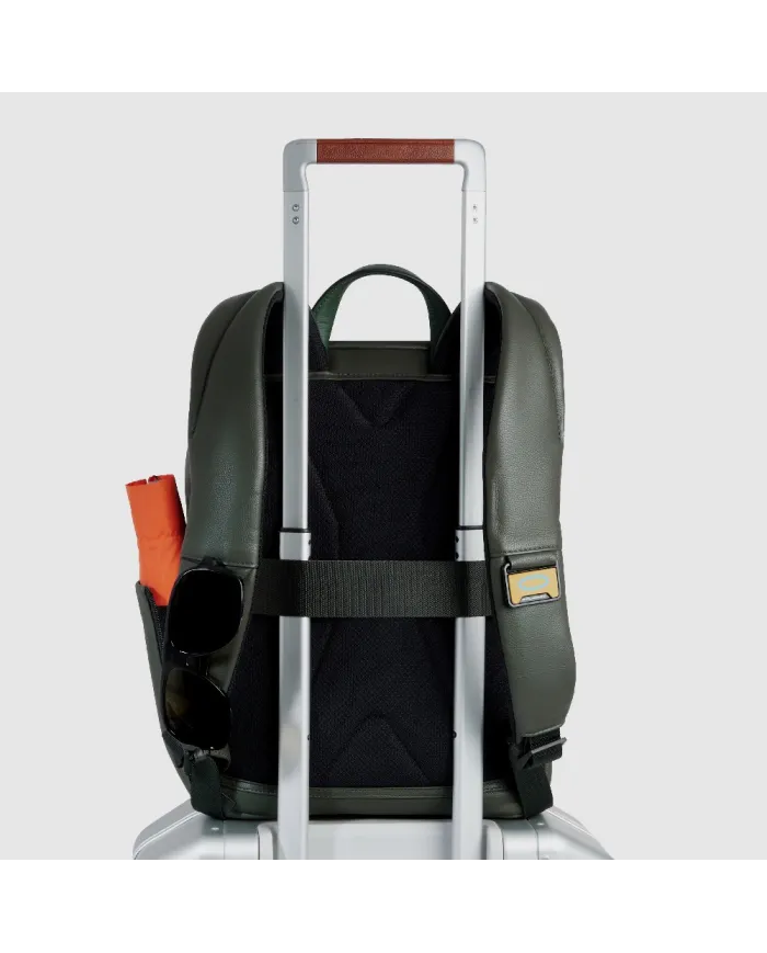 Piquadro Zaino in pelle porta pc 13,3 Ael Verde
