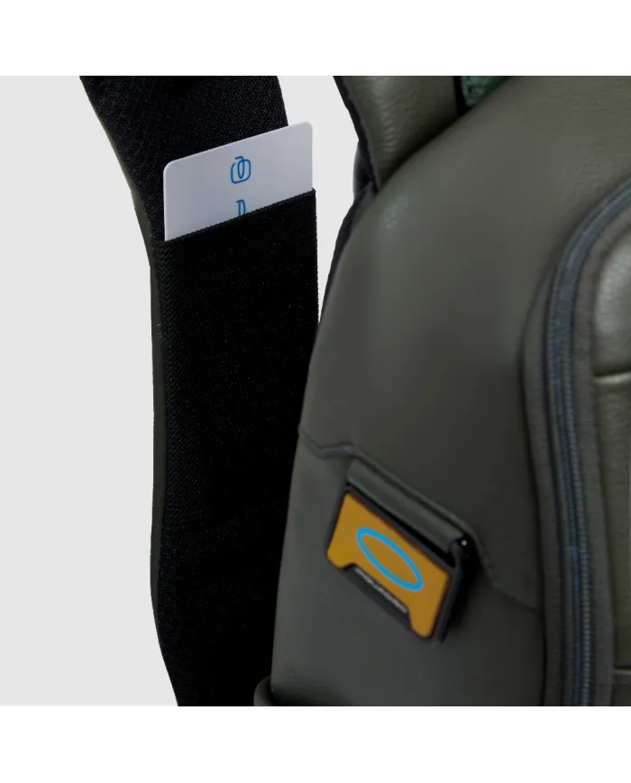 Piquadro Zaino in pelle porta pc 13,3 Ael Verde