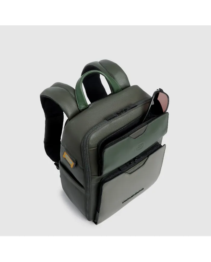 Piquadro Zaino in pelle porta pc 13,3 Ael Verde