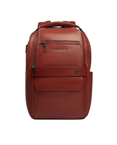 Piquadro Zaino in pelle porta pc Solm Marrone