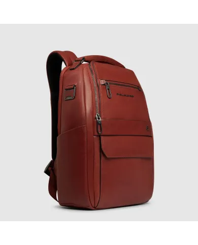 Piquadro Zaino in pelle porta pc Solm Marrone