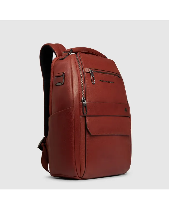 Piquadro Zaino in pelle porta pc Solm Marrone