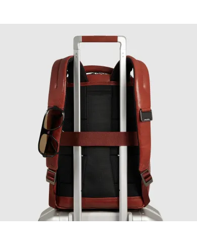 Piquadro Zaino in pelle porta pc Solm Marrone