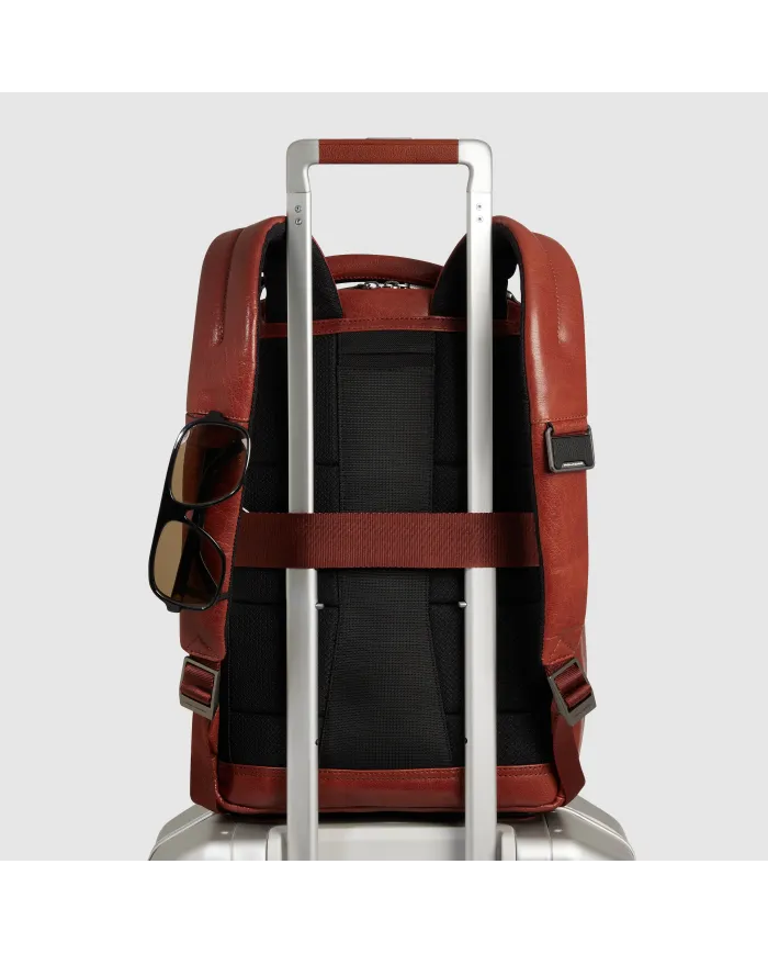 Piquadro Zaino in pelle porta pc Solm Marrone