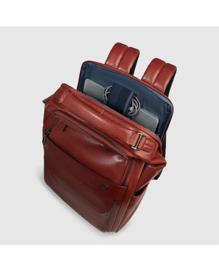 Piquadro Zaino in pelle porta pc Solm Marrone