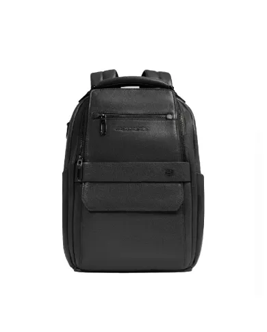 Piquadro Zaino in pelle porta pc Solm Nero