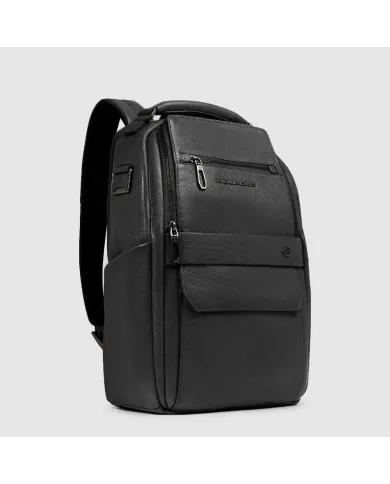 Piquadro Zaino in pelle porta pc Solm Nero