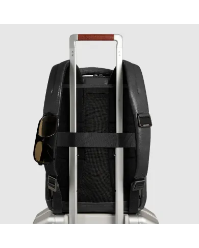 Piquadro Zaino in pelle porta pc Solm Nero