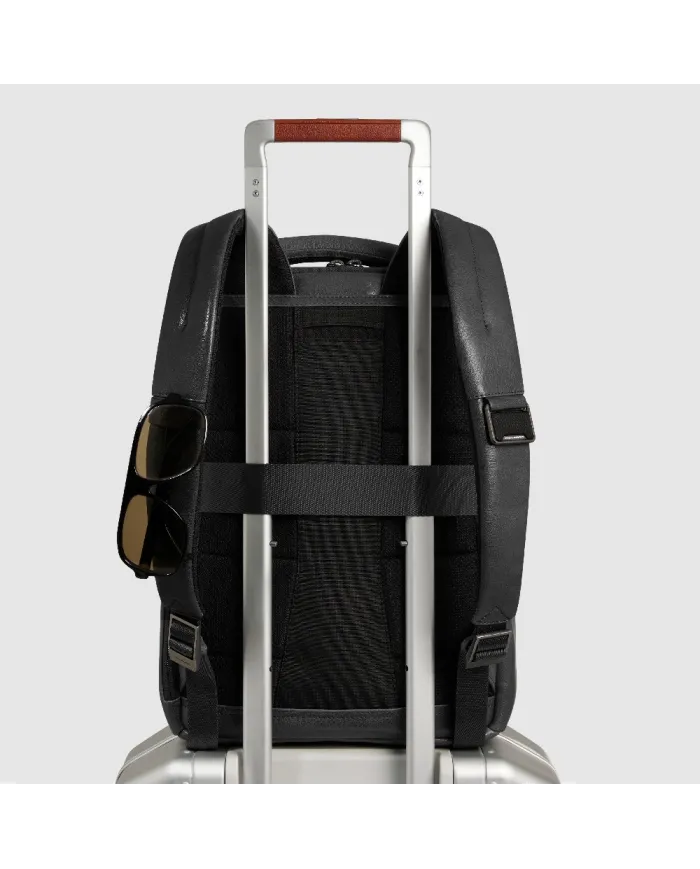 Piquadro Zaino in pelle porta pc Solm Nero